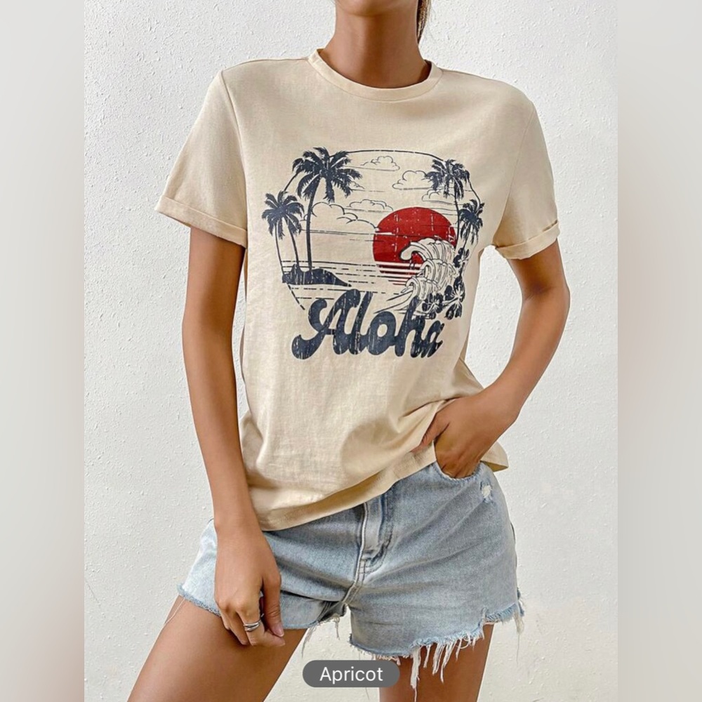 NWOT tropical graphic tee